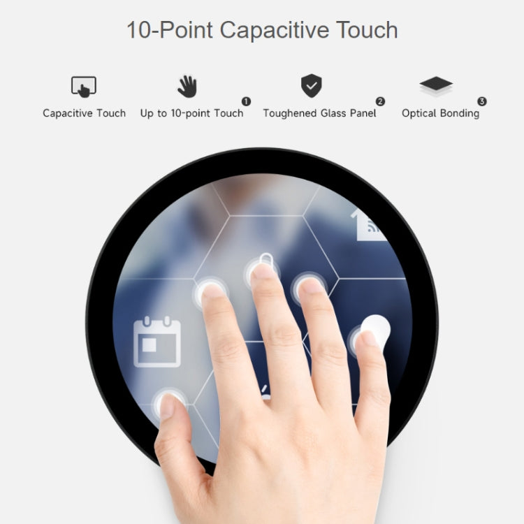 Touchscreen circolare a 10 punti HDMI da 5 pollici Waveshare 1080x1080 IPS otticamente incollato, 5 inch IPS