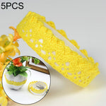 5 pezzi di tessuto di pizzo di cotone bianco all'uncinetto nastro di nastro adesivo in maglia adesivo decorazione artigianale forniture di cancelleria
