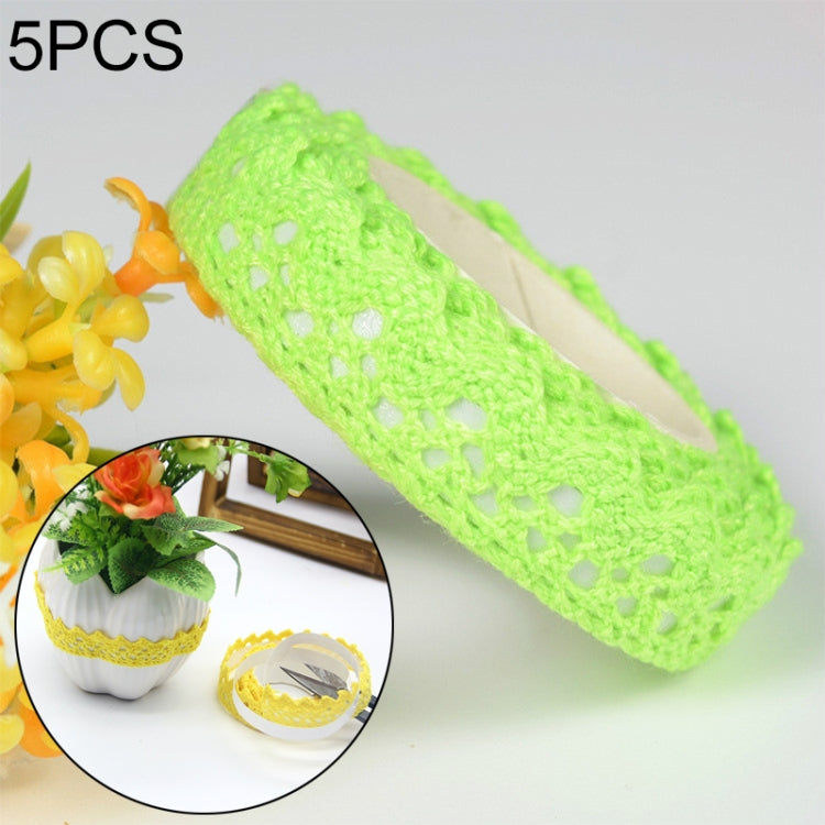 5 pezzi di tessuto di pizzo di cotone bianco all'uncinetto nastro di nastro adesivo in maglia adesivo decorazione artigianale forniture di cancelleria