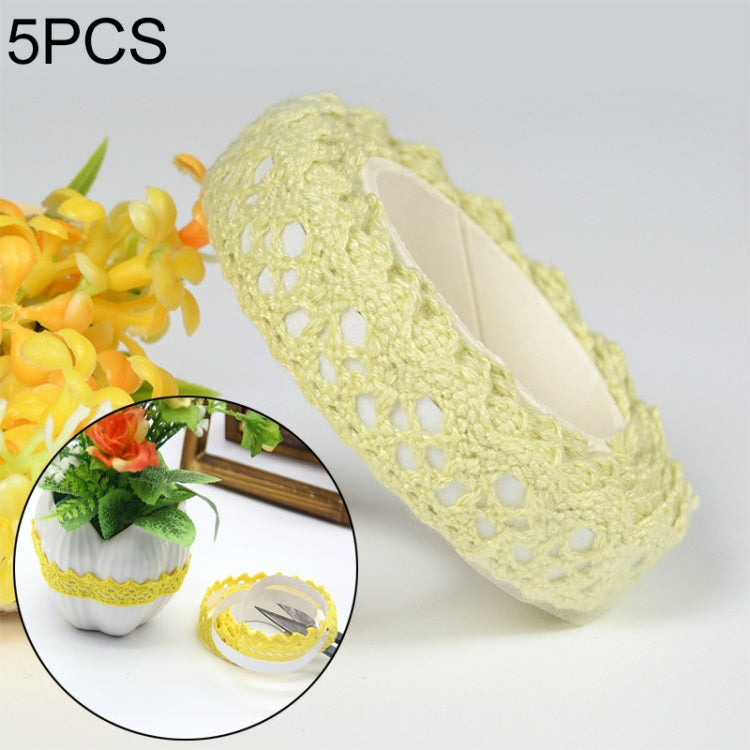 5 pezzi di tessuto di pizzo di cotone bianco all'uncinetto nastro di nastro adesivo in maglia adesivo decorazione artigianale forniture di cancelleria