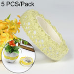 Set 5 nastri adesivi in pizzo di cotone bianco 18x2 m
