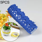 5 pezzi di tessuto di pizzo di cotone bianco all'uncinetto nastro di nastro adesivo in maglia adesivo decorazione artigianale forniture di cancelleria