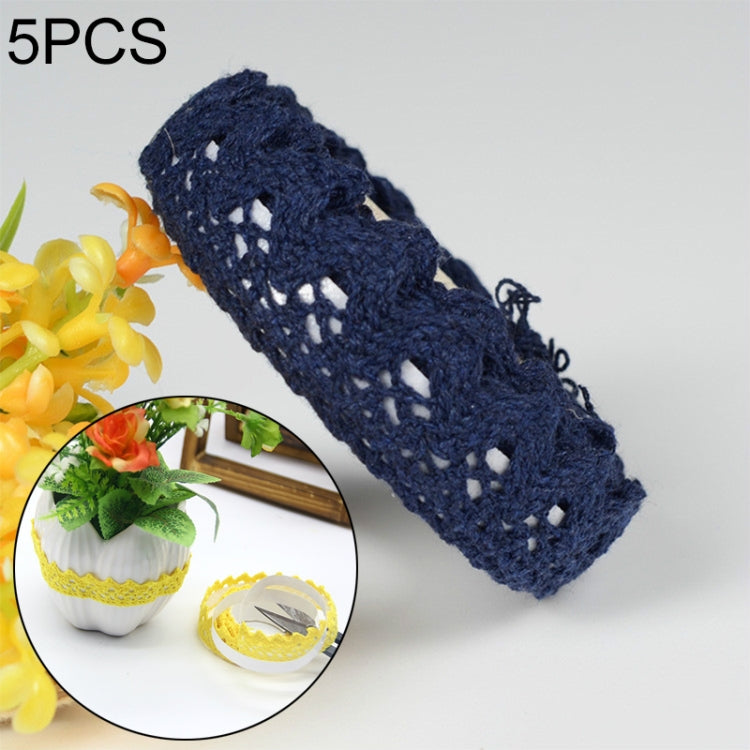 5 pezzi di tessuto di pizzo di cotone bianco all'uncinetto nastro di nastro adesivo in maglia adesivo decorazione artigianale forniture di cancelleria