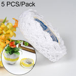 Set 5 nastri adesivi in pizzo di cotone bianco 18x2 m