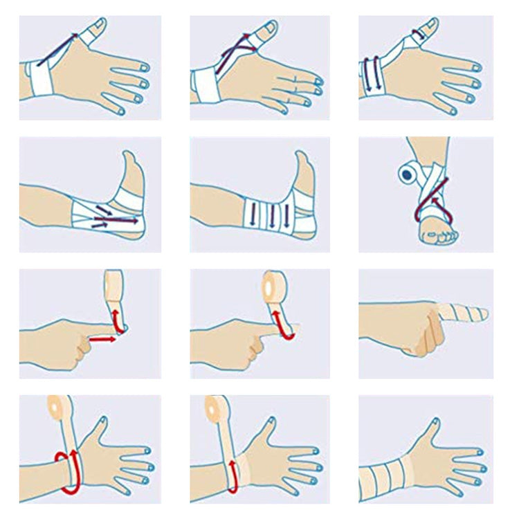Benda elastica autoadesiva per lo sport, 450 x 2.5cm, 450 x 5cm, 450 x 7.5cm, 450 x 10cm