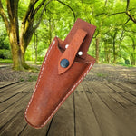 Borsa portaoggetti in pelle marrone chiaro 20x10x3 cm