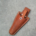Borsa portaoggetti in pelle marrone chiaro 20x10x3 cm