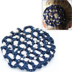 20 pezzi bellissimi diamanti copertura per chignon snood retina per capelli da donna balletto danza pattinaggio accessori per copricapo, Navy blue, Pink, Red, Green, Magenta