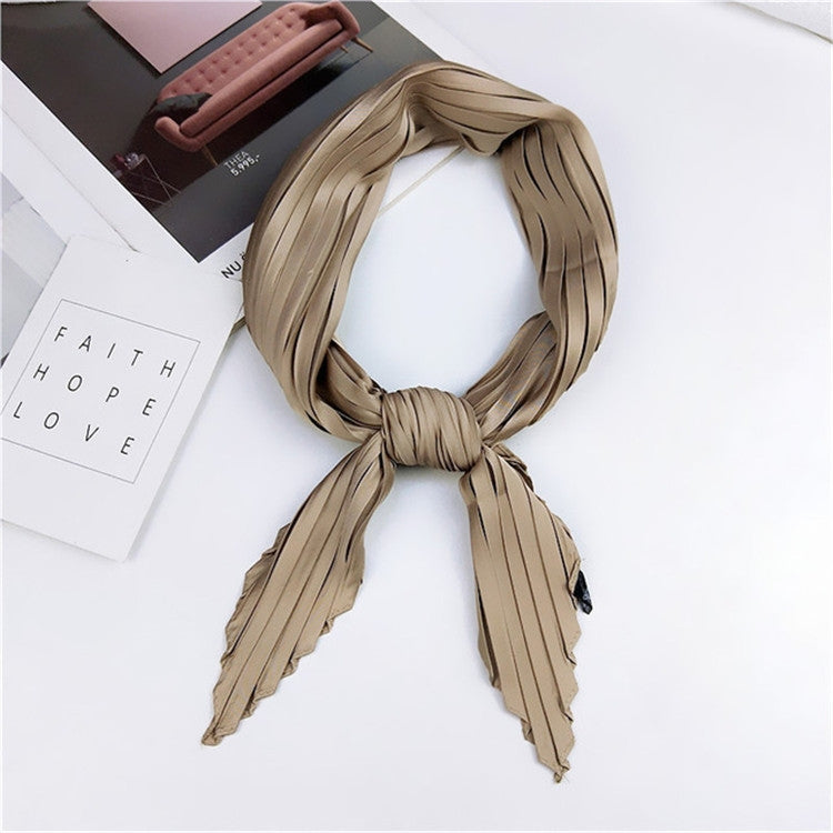 Sciarpa di seta con sciarpa quadrata a pieghe stile retrò da donna, lunghezza: 70 cm