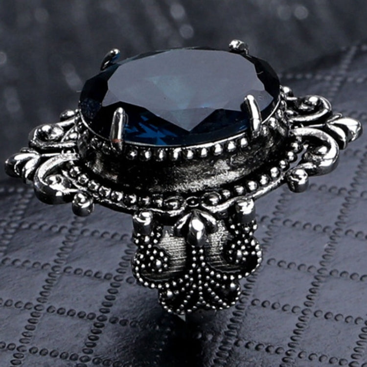 Anello in argento 925 con topazio azzurro mare a forma di uovo d'oca vintage, 10, 6, 7, 8, 9
