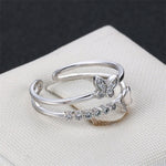 Anello di apertura con diamante a forma di farfalla carina moda donna