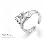 Anello di apertura con diamante a forma di farfalla carina moda donna