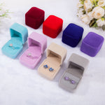 3 pezzi Accessori per gioielli da sposa Scatola per gioielli in velluto quadrato Vetrina per gioielli Scatole regalo Scatola per orecchini ad anello