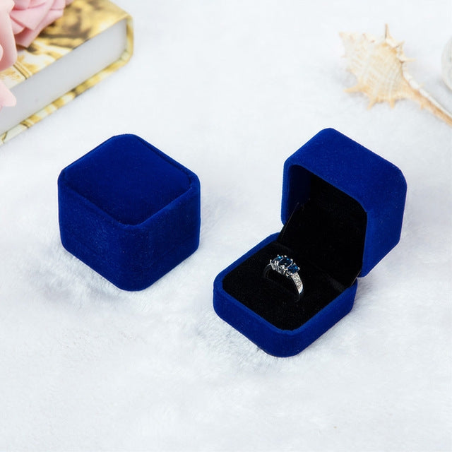 3 pezzi Accessori per gioielli da sposa Scatola per gioielli in velluto quadrato Vetrina per gioielli Scatole regalo Scatola per orecchini ad anello