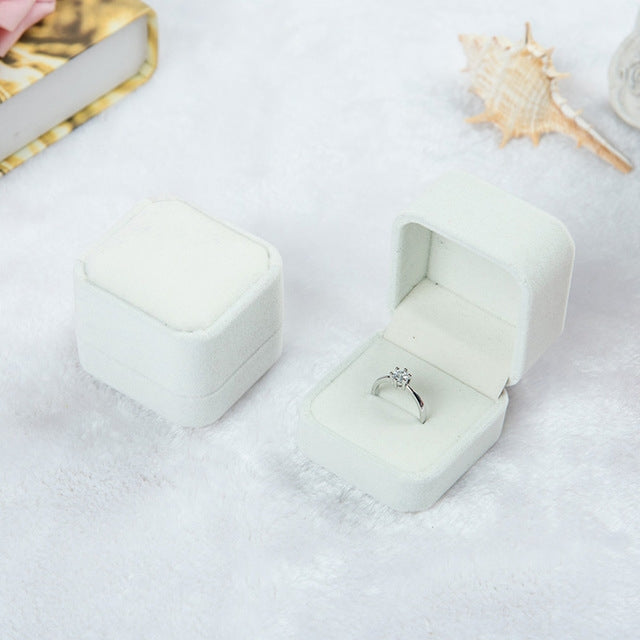 3 pezzi Accessori per gioielli da sposa Scatola per gioielli in velluto quadrato Vetrina per gioielli Scatole regalo Scatola per orecchini ad anello