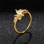 Anello opale bianco Anelli di fidanzamento con cristalli da donna, 10, 11, 5, 6, 7, 8, 9