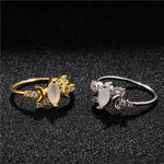 Anello opale bianco Anelli di fidanzamento con cristalli da donna, 10, 11, 5, 6, 7, 8, 9