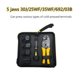 WXK-30JN Pinze a crimpare isolanti per terminali nudi pressati a freddo multifunzionali Set di utensili manuali per elettricisti, WXK-30JN