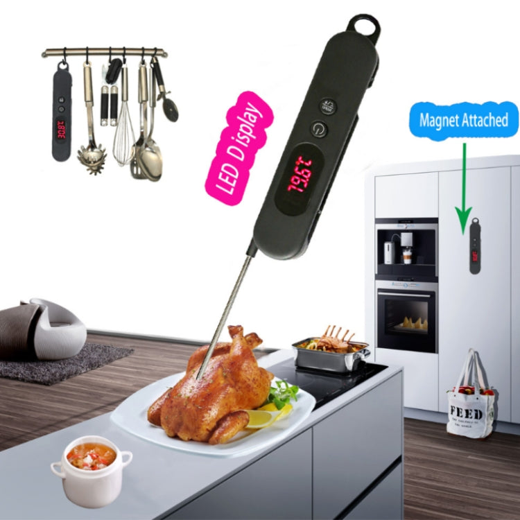 Termometro digitale per carne pieghevole da 2 pezzi, sonda wireless a lettura istantanea, cucina, cottura, alimenti, sonda lunga in acciaio inossidabile, termometro per barbecue, BBQ Probe