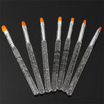 Set 7 pennelli nail art gel UV acrilico cristallo