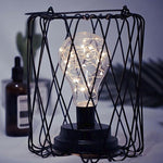 Lampada da tavolo in ferro battuto per la casa in rame minimalista, Portable, 7-Word, USB