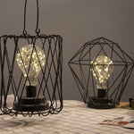 Lampada da tavolo in ferro battuto per la casa in rame minimalista, Portable, 7-Word, USB