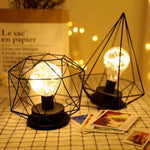Lampada da tavolo in ferro battuto per la casa in rame minimalista, Portable, 7-Word, USB