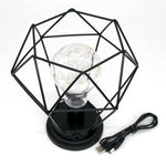 Lampada da tavolo in ferro battuto per la casa in rame minimalista, Portable, 7-Word, USB