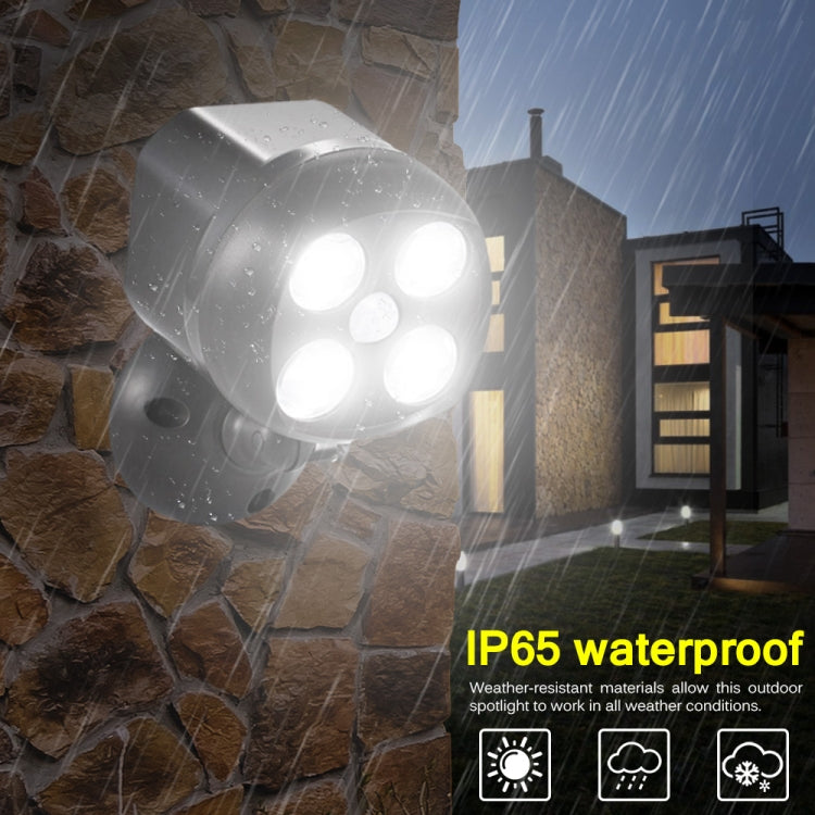 Lampada da parete a LED per esterni con sensore di movimento wireless da 3 W 4 LED SMD 3535