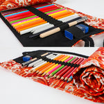 Astuccio per matite con stampa a onde del Mar Rosso dorato Astuccio per matite di grande capacità in tela Borsa per penne grande
