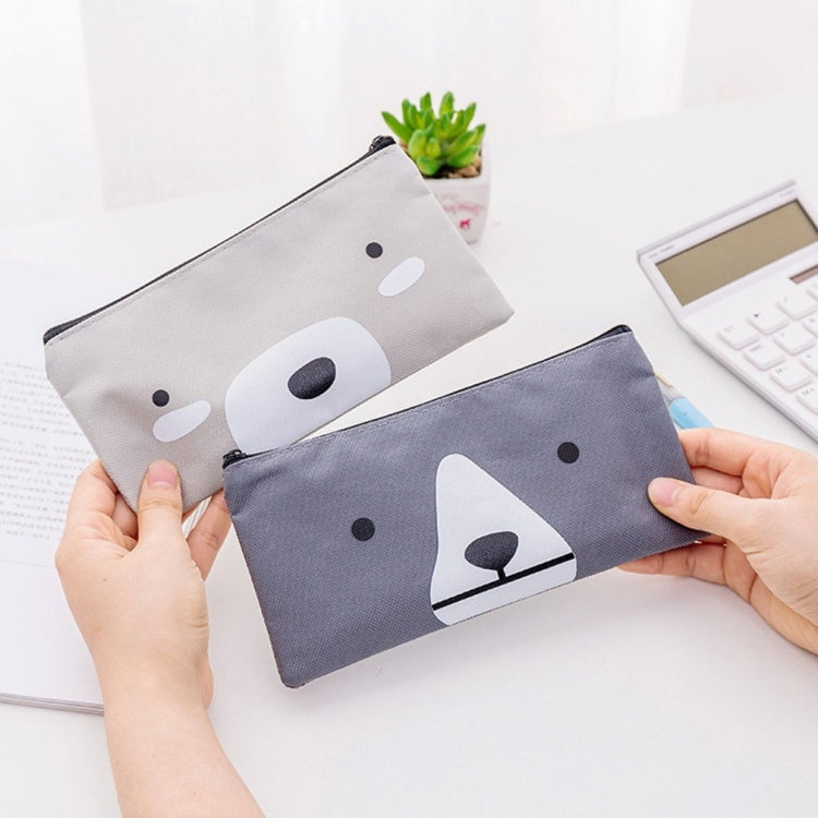 2 pezzi di cartone animato cane semplice astuccio per matite di grande capacità cancelleria per studenti di scuola per ufficio, Grey, Blue, Dark Blue, Light Yellow