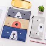 2 pezzi di cartone animato cane semplice astuccio per matite di grande capacità cancelleria per studenti di scuola per ufficio, Grey, Blue, Dark Blue, Light Yellow