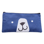 2 pezzi di cartone animato cane semplice astuccio per matite di grande capacità cancelleria per studenti di scuola per ufficio, Grey, Blue, Dark Blue, Light Yellow