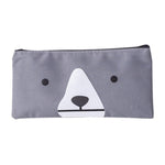 2 pezzi di cartone animato cane semplice astuccio per matite di grande capacità cancelleria per studenti di scuola per ufficio, Grey, Blue, Dark Blue, Light Yellow
