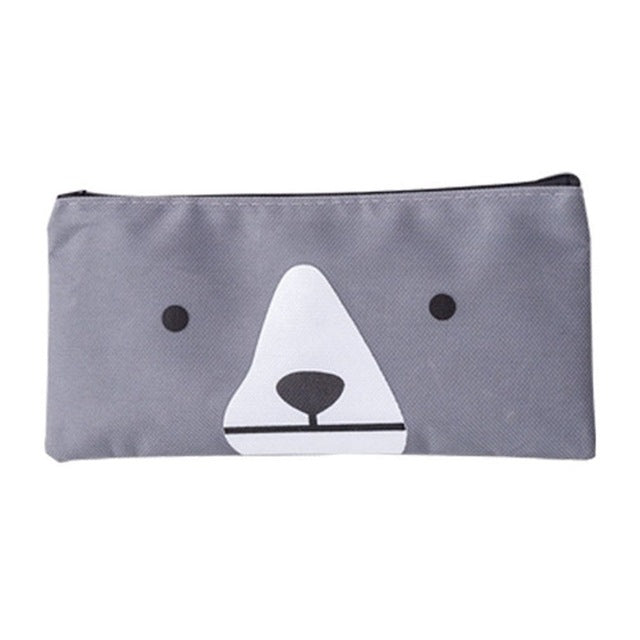 2 pezzi di cartone animato cane semplice astuccio per matite di grande capacità cancelleria per studenti di scuola per ufficio, Grey, Blue, Dark Blue, Light Yellow