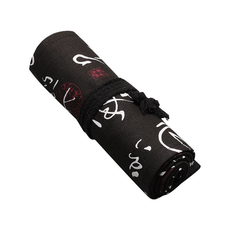 Calligrafia Cute Canvas Roll Astuccio per matite scolastico Astuccio per matite Borsa per penne per studenti Custodia per cancelleria