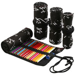 Calligrafia Cute Canvas Roll Astuccio per matite scolastico Astuccio per matite Borsa per penne per studenti Custodia per cancelleria