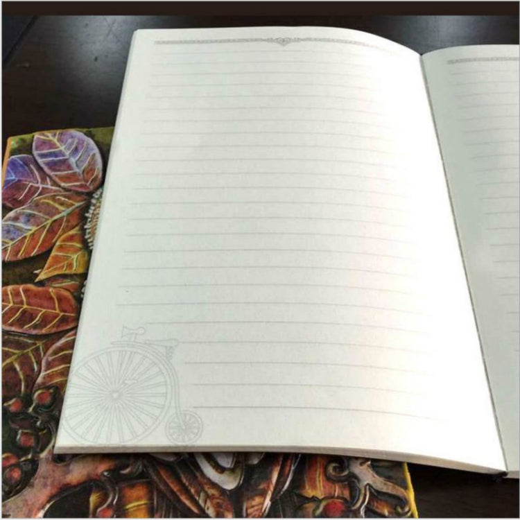 01663 Taccuino carino per quaderno di schizzi con gufo intagliato in pelle spessa vintage vintage