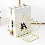 Fermalibri elettrolitico a forma di S in oro Organizzatore da scrivania Desktop Office Home Fermalibri Porta libri Porta libri Scaffale creativo, S Shape Bookend