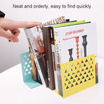 Organizzatore da tavolo vuoto triangolare in metallo Fermalibri Supporto per supporto Scaffale Porta libri Forniture per ufficio domestico