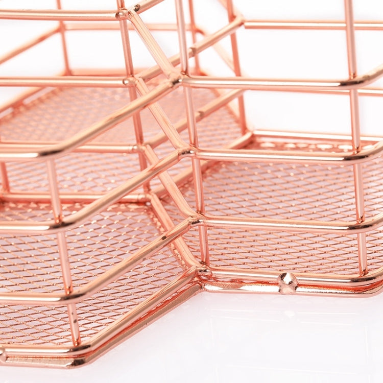 2 pezzi portapenne da scrivania portapenne esagonale in ferro cavo per trucco organizzatore contenitore per cancelleria portapenne esagonale, Pen Cup Holder