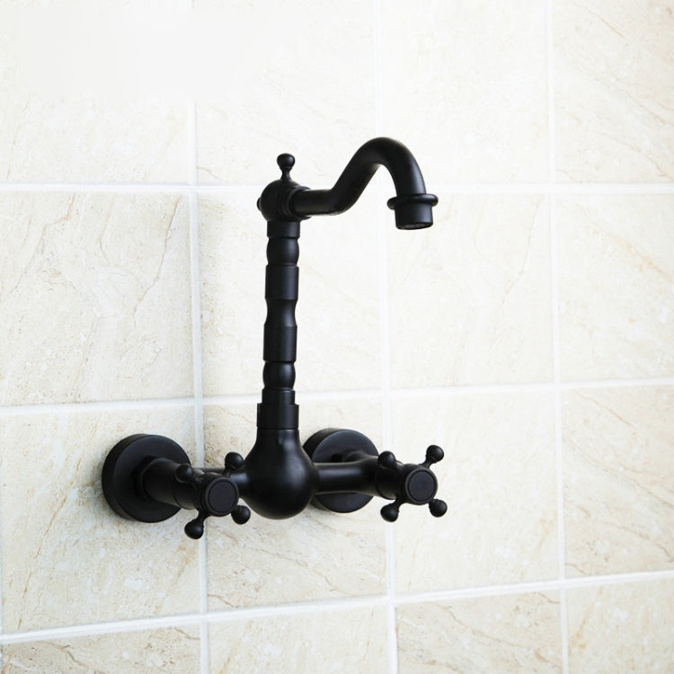 Rubinetto a parete antico per acqua calda fredda tutto in bronzo da bagno a parete