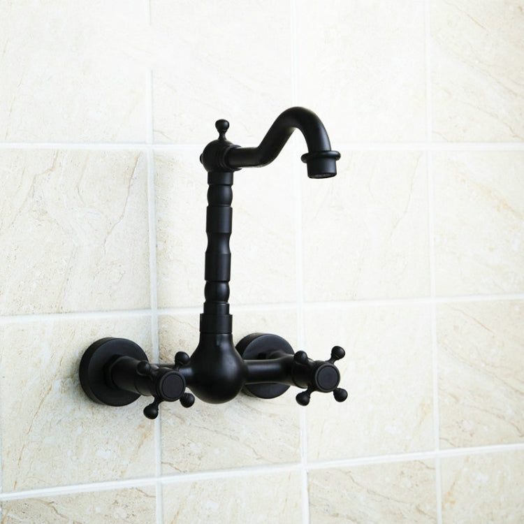 Rubinetto a parete antico per acqua calda fredda tutto in bronzo da bagno a parete