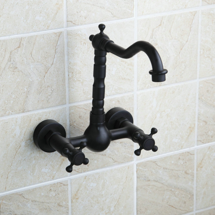 Rubinetto a parete antico per acqua calda fredda tutto in bronzo da bagno a parete