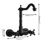 Rubinetto a parete antico per acqua calda fredda tutto in bronzo da bagno a parete