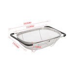 2 utensili da cucina con filtro pieghevole in acciaio inossidabile, drenaggio, cesto di frutta e verdura retrattile per uso domestico, 24x34x11cm, 18x27x11cm