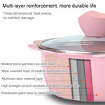 Pentola per alimenti complementare per bambini Pentola per latte Maifan Pietra antiaderente Pentola multifunzione per uso domestico, Blue Frying Pan, Pink Frying Pan, Blue Milk Pan With Lid, Pink Milk Pan With Lid