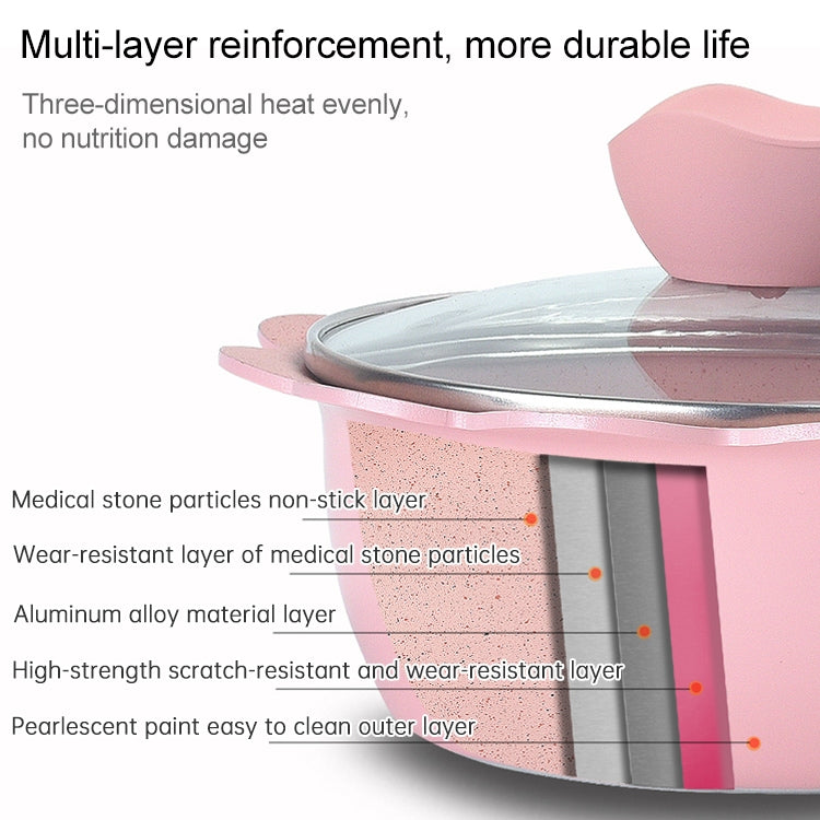 Pentola per alimenti complementare per bambini Pentola per latte Maifan Pietra antiaderente Pentola multifunzione per uso domestico, Blue Frying Pan, Pink Frying Pan, Blue Milk Pan With Lid, Pink Milk Pan With Lid