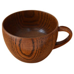Mini bicchieri retrò fatti a mano in legno per caffè, tè, succo, acqua, colazione, birra, latte, con manico, Milk Drinkware with Handle