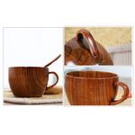 Mini bicchieri retrò fatti a mano in legno per caffè, tè, succo, acqua, colazione, birra, latte, con manico, Milk Drinkware with Handle